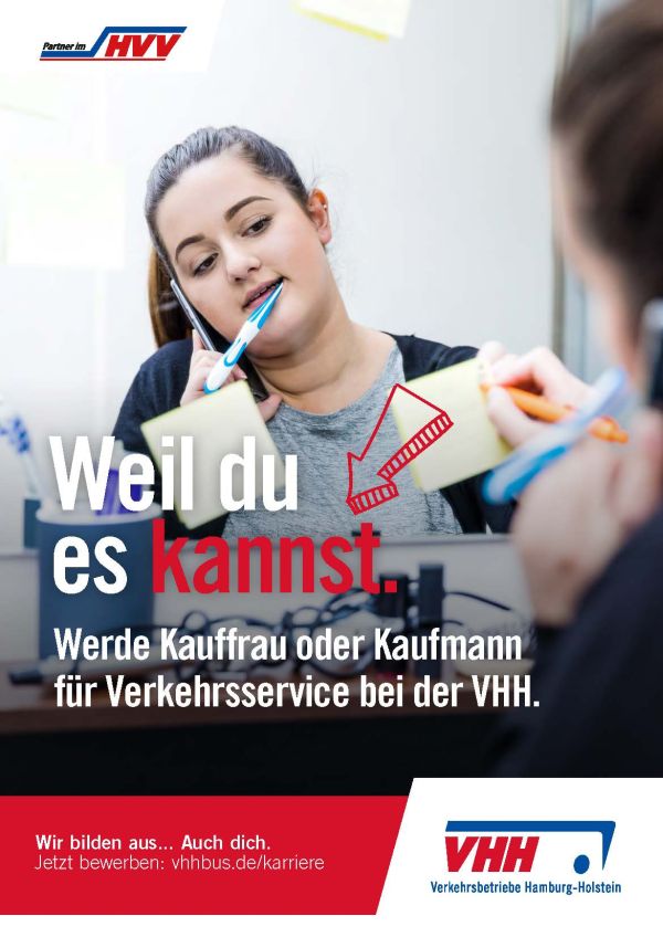 VHH Jobkampagne 2018 Kauffrau / kaufmann für Verkehrsservice
