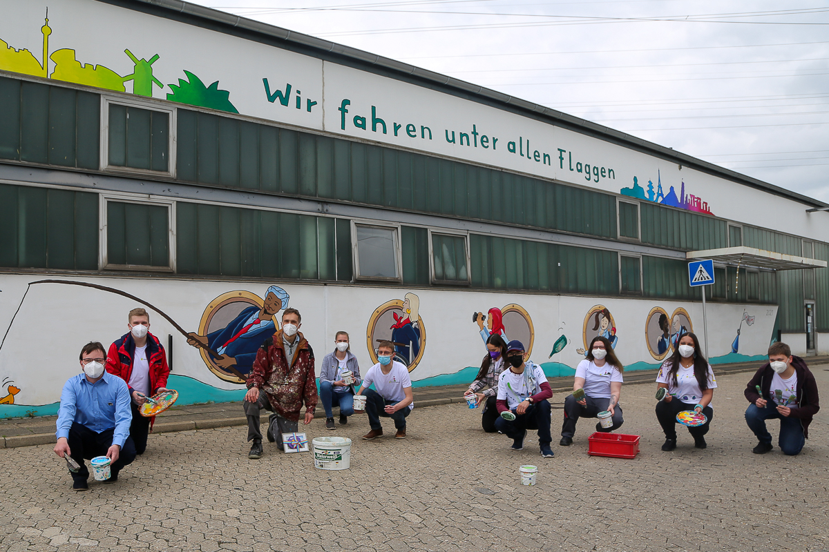 Das Diversity Wandgemälde auf dem VHH-Betriebshof in Bergedorf