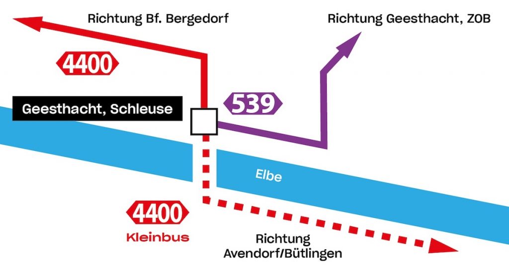 Die Elbbrücke bei Geesthacht wird für Fahrzeuge über 3,5 Tonnen gesperrt, daher organisiert die VHH einen Notverkehr für die Linien 4400 und 539.